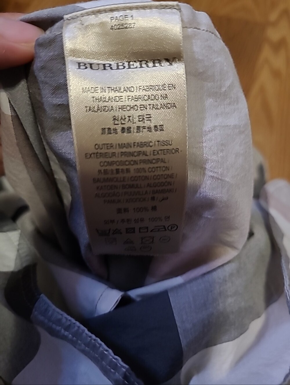 Burberry Checkered Beige Cotton Shirt Dress No Belt Size 2 - Picture 16 of 16